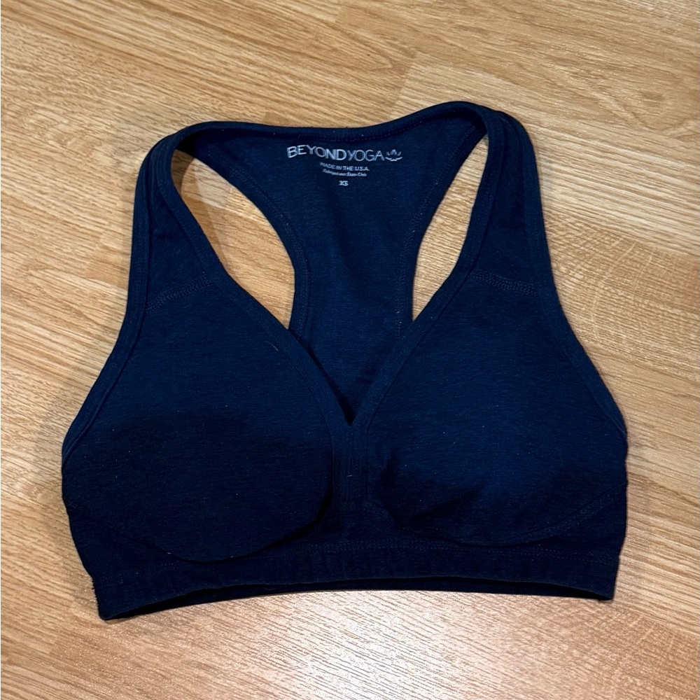 Beyond Yoga Sports Bra- Spacedye Lift Your Spirits Bra - Nocturnal Navy XS